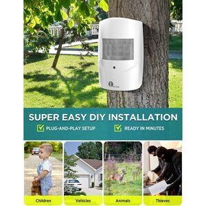 1byone Driveway Alarm, Home Security Alert System (1 Alarm sensor only)